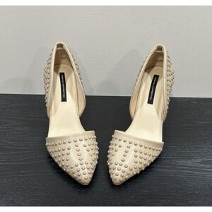 NEW French Connection Heels Women's Forever Studded Stiletto Pumps Neutral  10